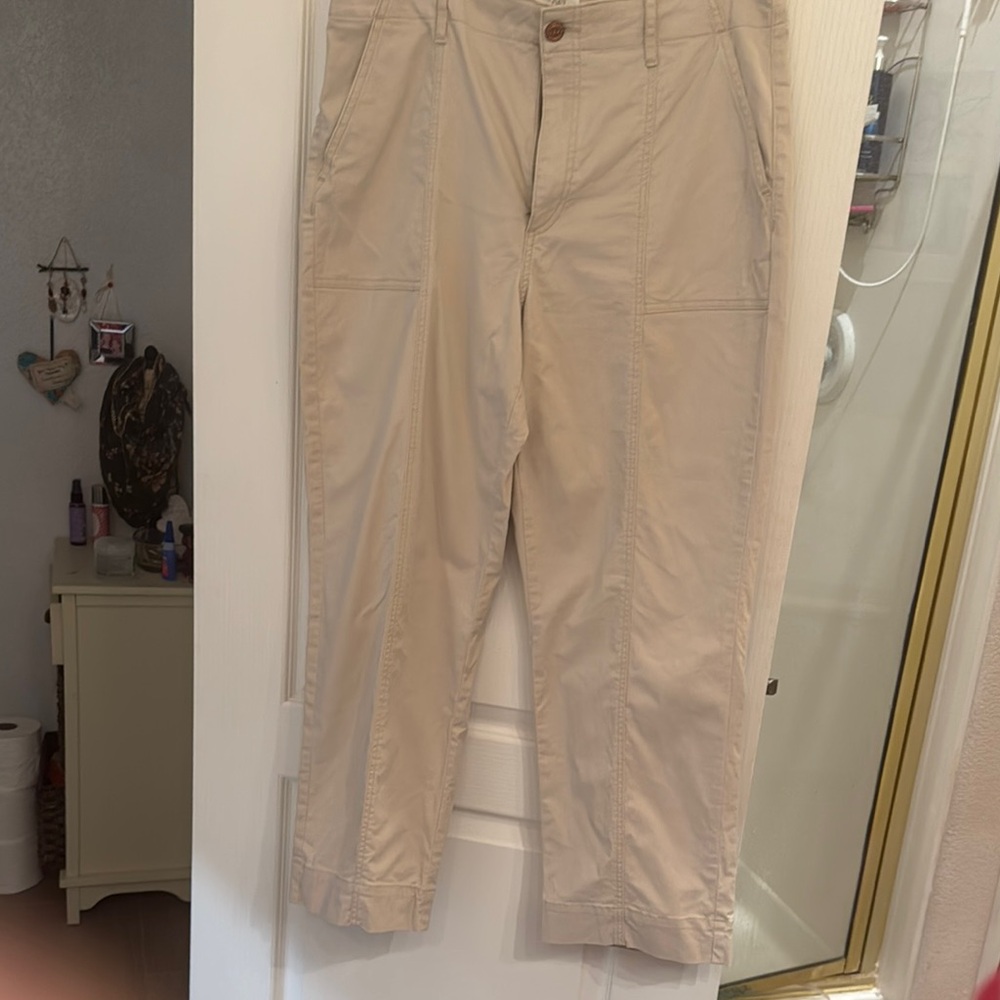 Beige Casual Pants